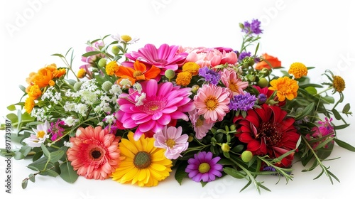 Wallpaper Mural A bouquet of colorful flowers on a isolated background Torontodigital.ca
