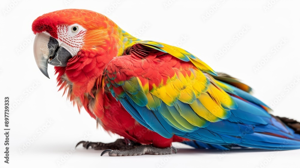 Fototapeta premium A colorful parrot on a white background