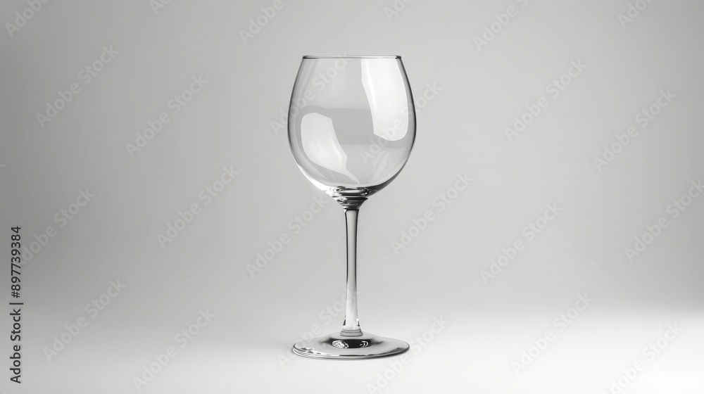 A delicate crystal wine glass, isolated on a plain white background A delicate crystal wine glass, isolated on a plain white background
