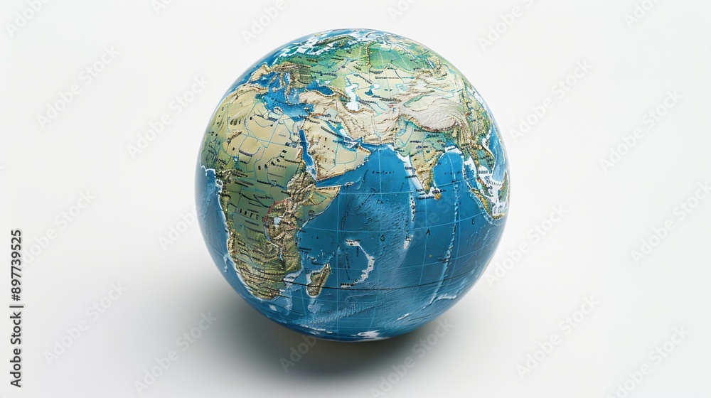 A detailed globe on a plain white background A detailed globe on a plain white background