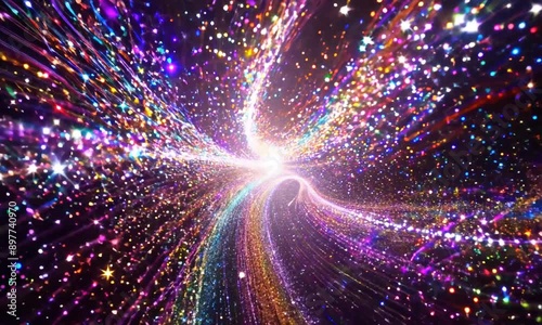 Wallpaper Mural Space abstract background with stars, tunnel funnel in space Torontodigital.ca