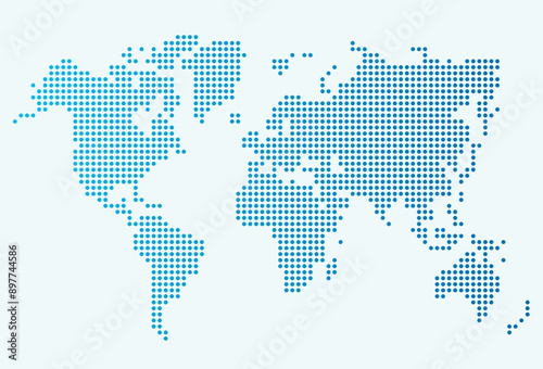 Colourful world map from dots