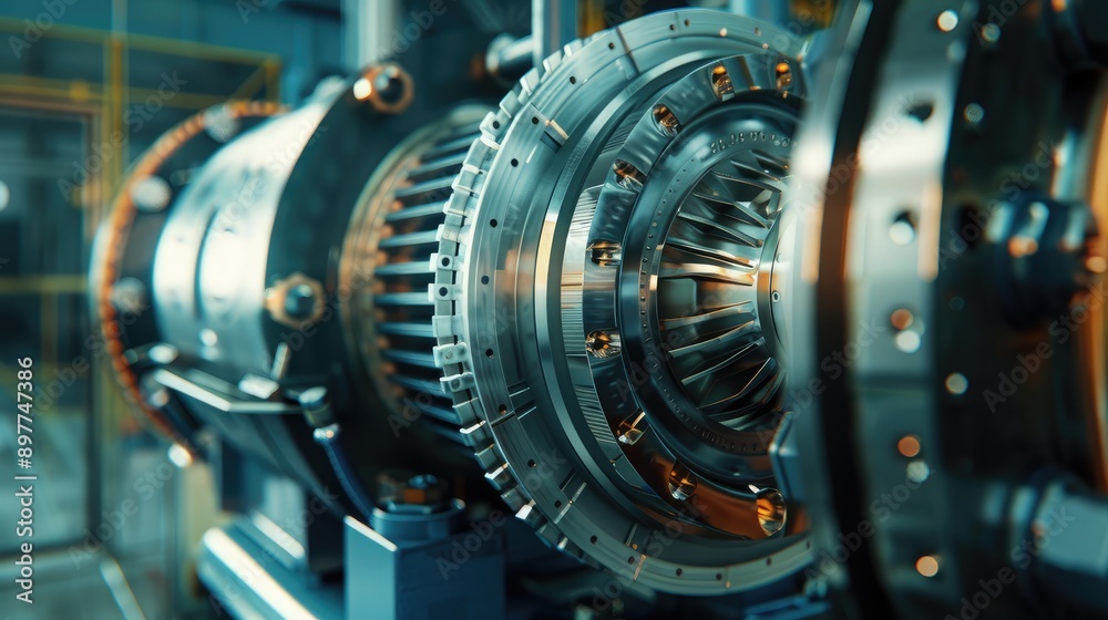 A powerful electric motor, illustrating technological power in machinery.