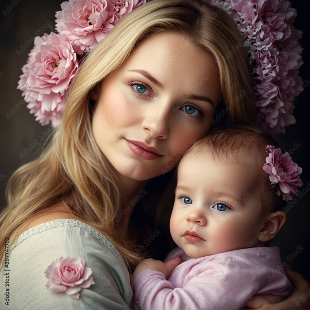 portrait of mother and baby portrait of mother and baby