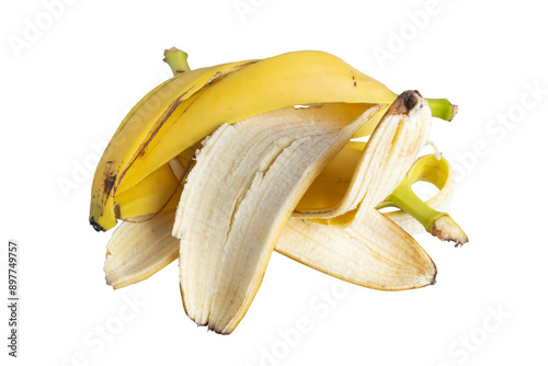 peeled banana isolated on white photo