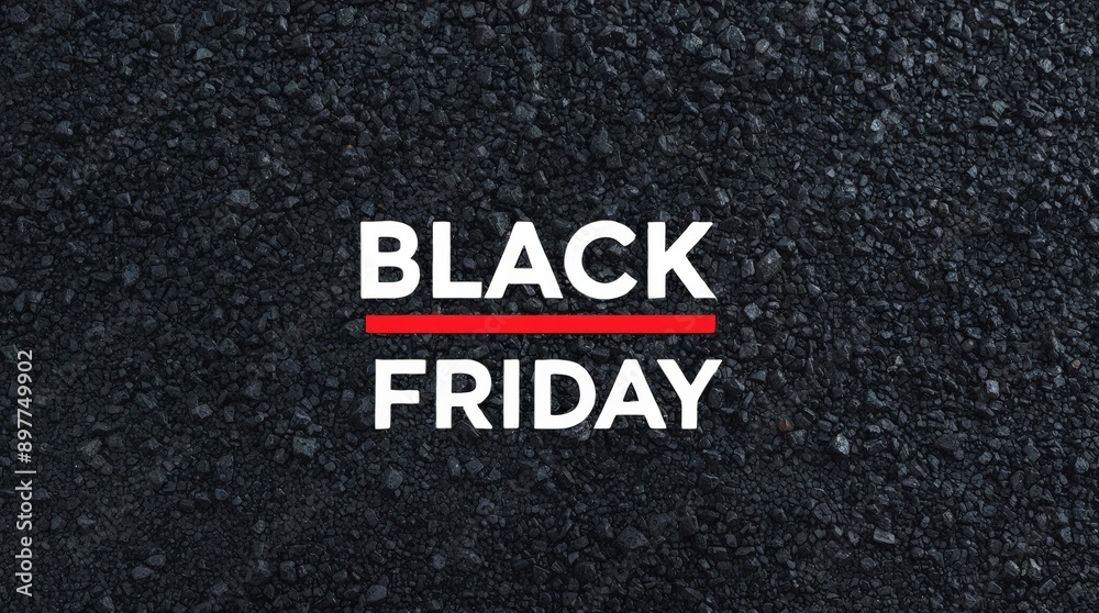 Black background with asphalt texture, with the word black friday, concept of promotion and offer. Black background with asphalt texture, with the word black friday, concept of promotion and offer.