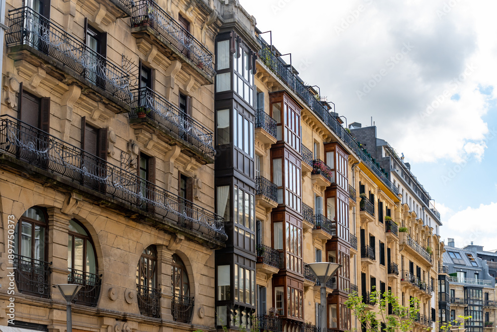Old downtown of famous San Sebastian or Donostia city, touristic destination in Basque Country, north of Spain Old downtown of famous San Sebastian or Donostia city, touristic destination in Basque Country, north of Spain