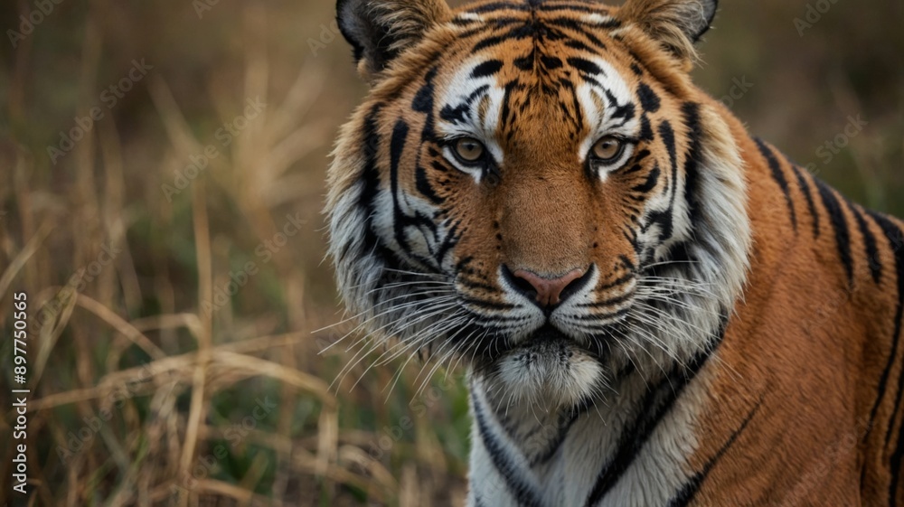 Tiger in African savannah, wildlife concept. Tiger in African savannah, wildlife concept.