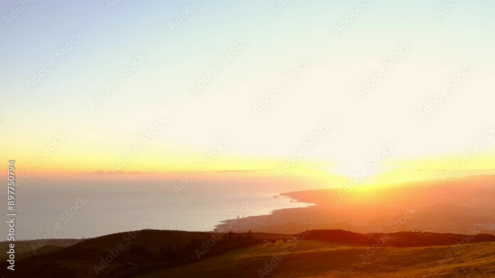 Magnificent sunset over the Atlantic Ocean. Sao Miguel, Azores, Portugal, Europe. Magnificent sunset over the Atlantic Ocean. Sao Miguel, Azores, Portugal, Europe.