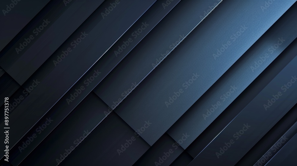 Minimalist modern design with overlapping geometric shapes on a dark blue abstract background