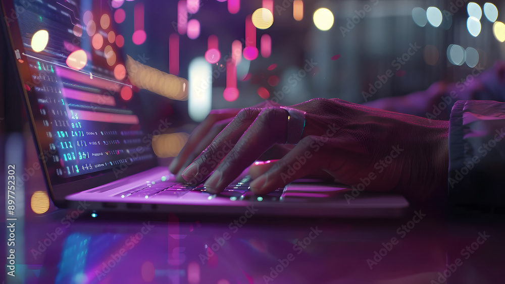 realistic high-resolution photo of programming, with detailed background