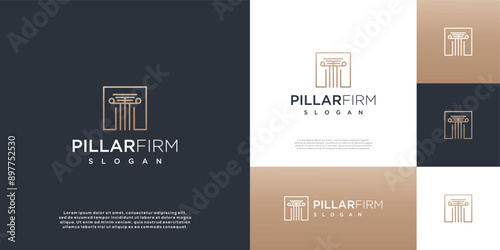 Justice pillar law firm logo design template.