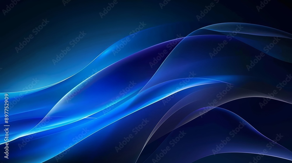 Flowing and glowing in the dark space, this abstract blue waves background mesmerizes with smooth curves and vibrant energy, perfect for a modern and elegant look in digital projects
