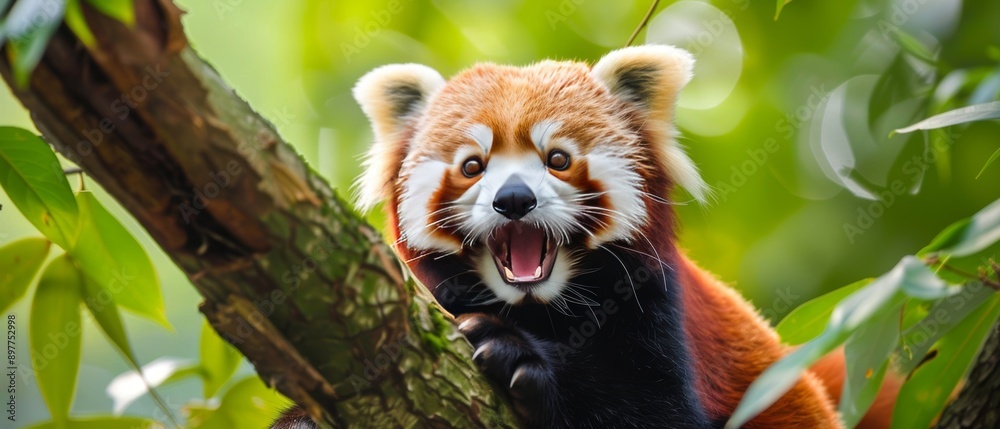Red panda. Ailurus Fulgens. International Red Panda Day. Red panda. Ailurus Fulgens. International Red Panda Day.