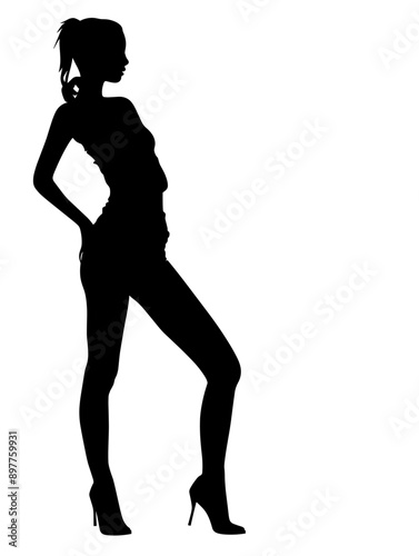 Sexy woman in short dress on white background, vector illustration