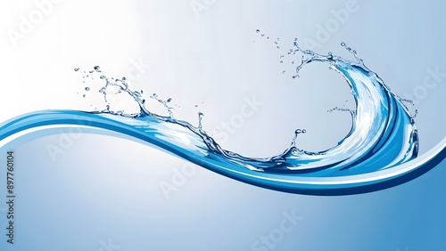 Fototapeta Naklejka Na Ścianę i Meble -  Fluid water splash with white background