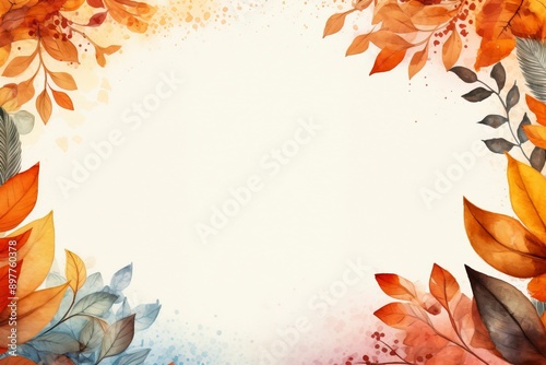 autumn leaves background, copy space , generative ai