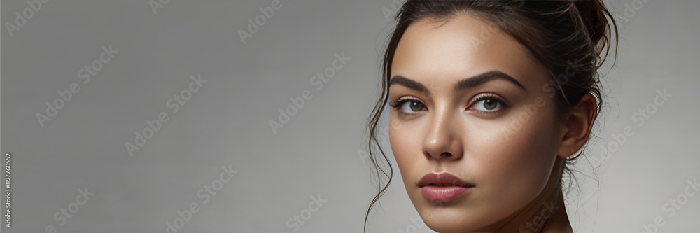 woman model stylish cosmetics beauty fashion space for copy