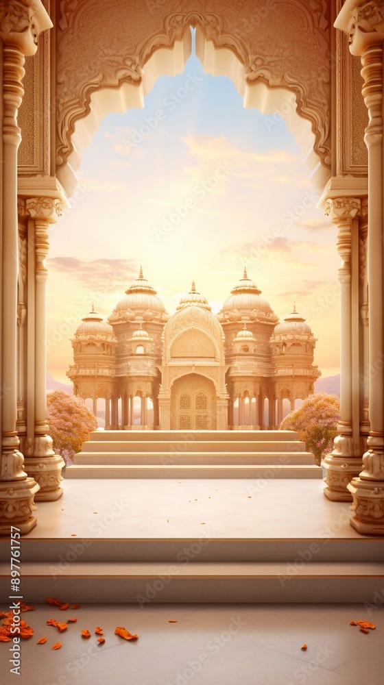 Fototapeta premium Indian background and copy space, generative ai