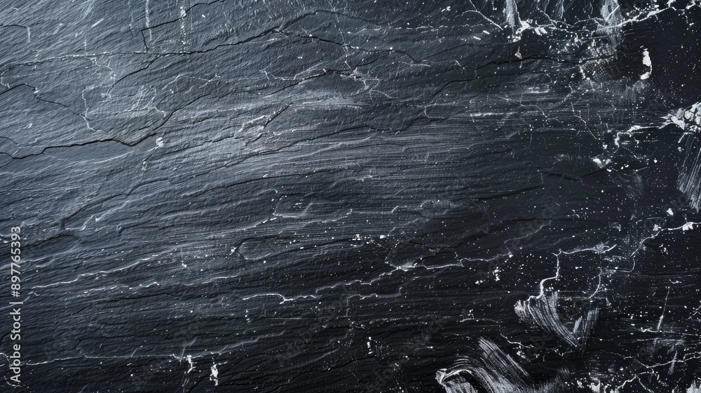 Obraz premium Black slate with white chalk smudge