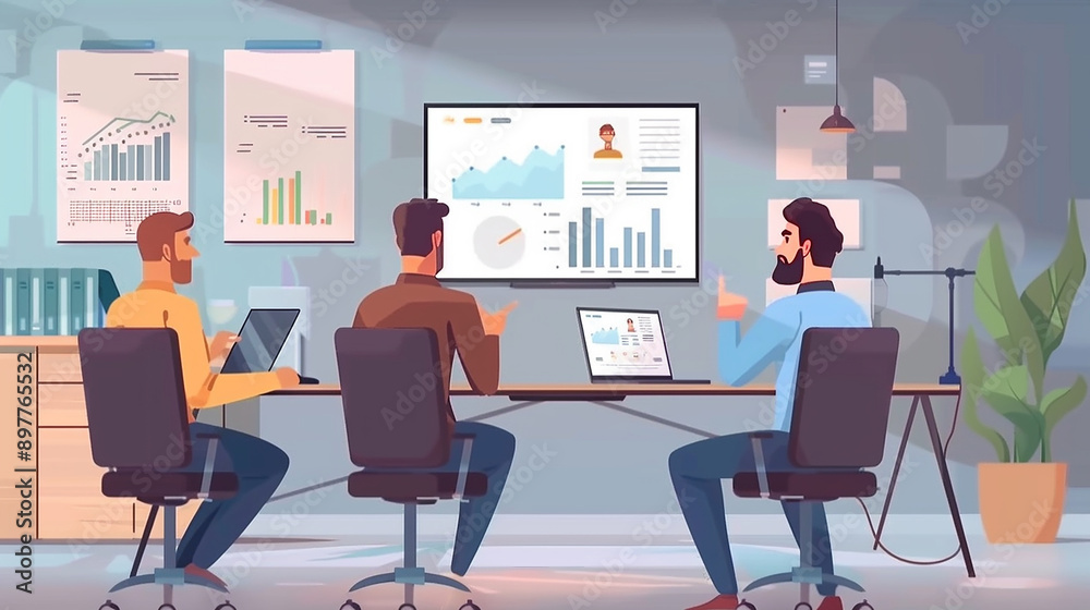 Diverse Modern Office Businessman Leading Meeting Diverse Modern Office Businessman Leading Meeting