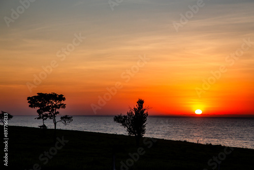 sunset on the lake