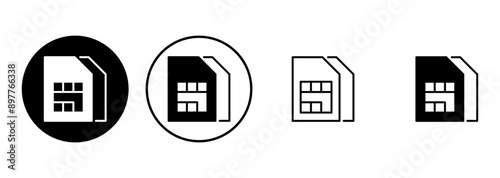 Sim card icon set. dual sim card icon vector