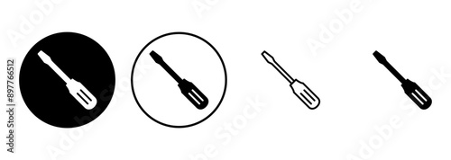 Screwdriver icon set. tools icon vector