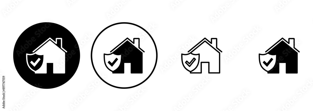 House insurance icon set. house protection icon. House insurance icon set. house protection icon.