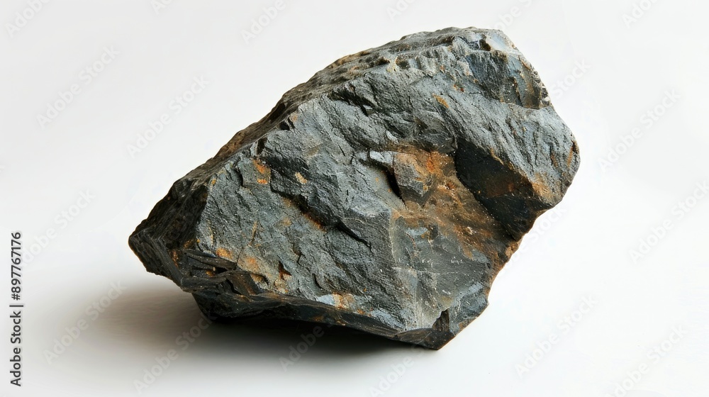 Naklejka premium Magnetite rock against white backdrop