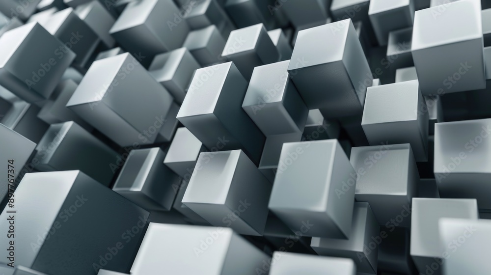 Gray cubic abstract background. AI generative. Gray cubic abstract background. AI generative.