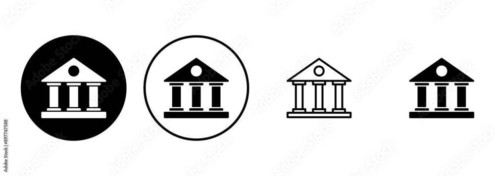 Bank icon set. bank vector icon, museum, university Bank icon set. bank vector icon, museum, university