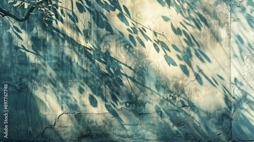 Wallpaper Mural Abstract textured background with trees shadows on painted building wall for presentations Torontodigital.ca