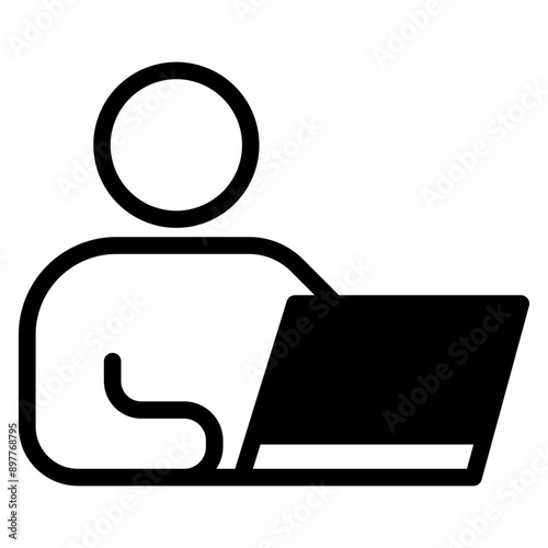 Icon of Person working from home on the computers