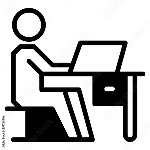 Icon of Person working from home on the computers