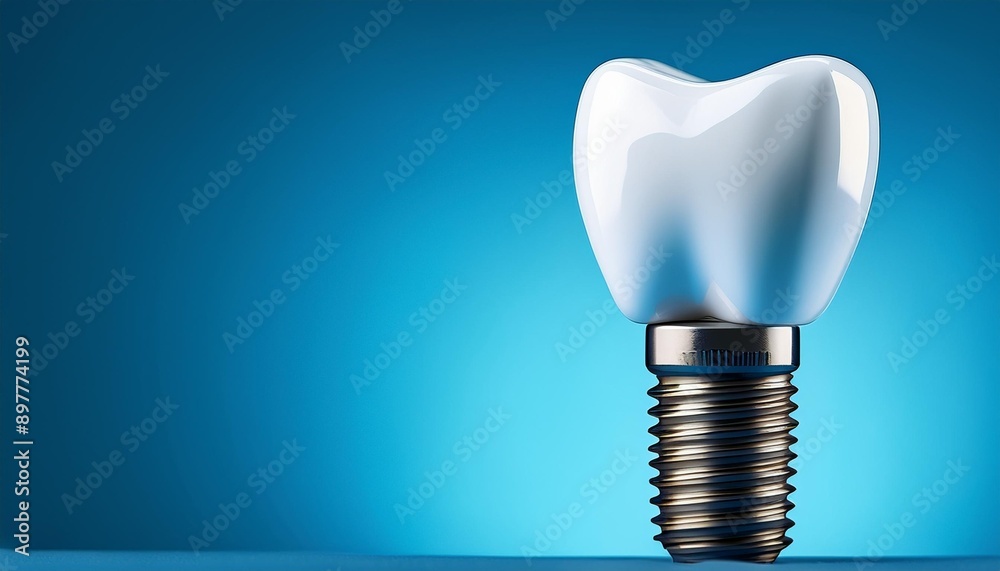 歯のインプラントの3Dイラスト(3D illustration of tooth implant.) 歯のインプラントの3Dイラスト(3D illustration of tooth implant.)