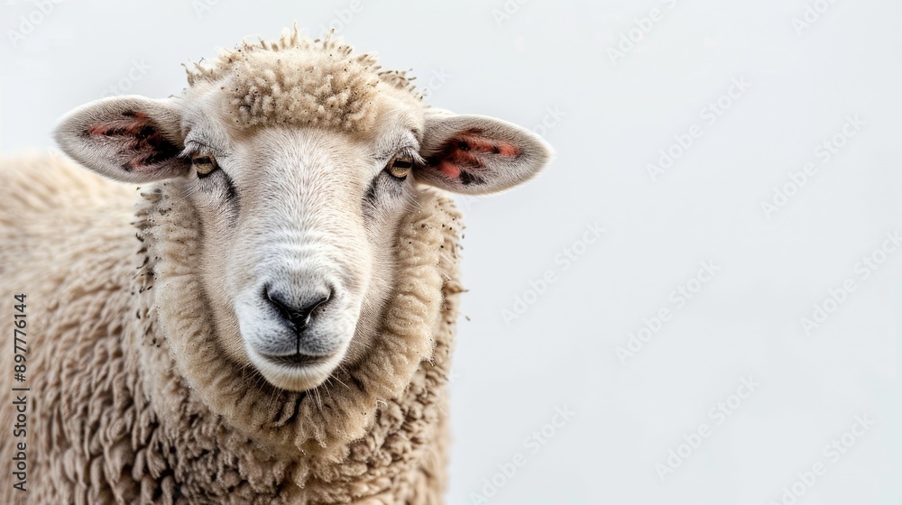 Sheep against a white backdrop Sheep against a white backdrop