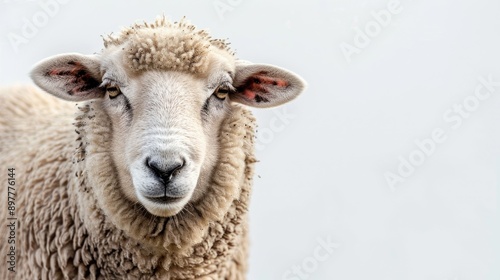 Sheep against a white backdrop