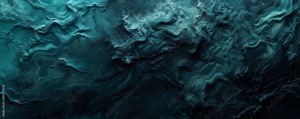 Abstract dark blue and teal swirling pattern