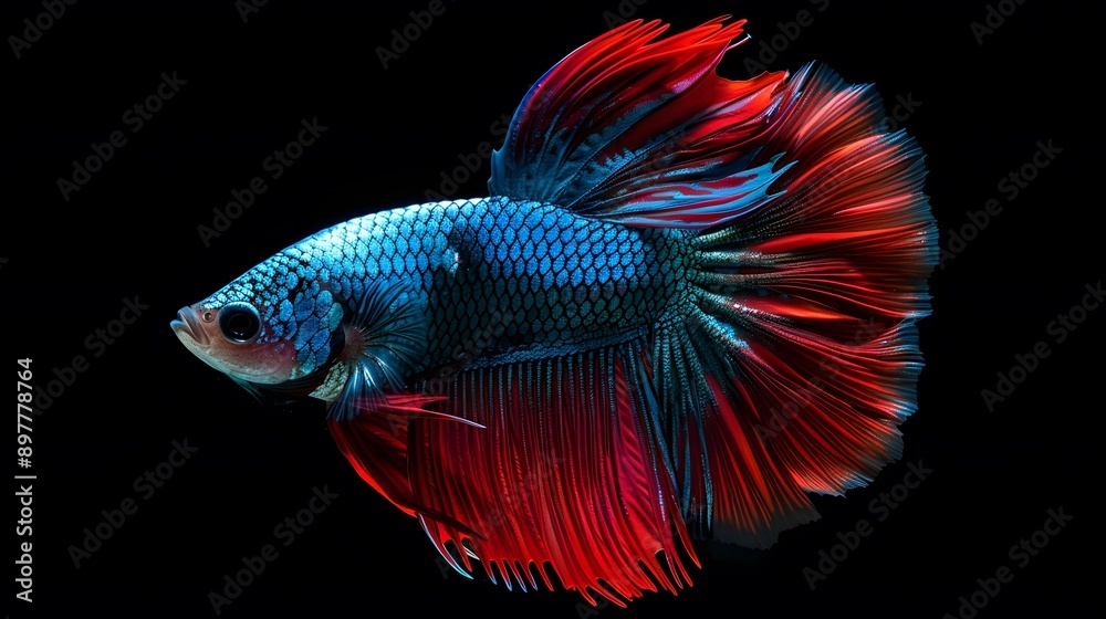 betta fish with flowing tail swims in the underwater world betta fish with flowing tail swims in the underwater world