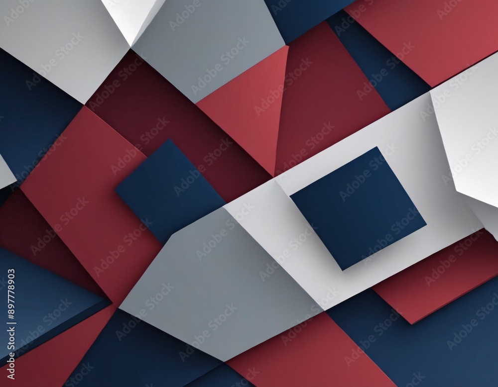 Abstract Geometric Background with Red, Blue and White Colors. Abstract Geometric Background with Red, Blue and White Colors.