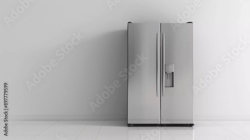 Very nice 3D Object Modern Double Door Fridge white background