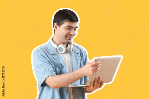 Male programmer working wit...