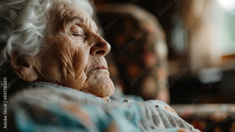 An elderly person rests comfortably in a cozy chair inside a warmly lit home, exuding a sense of relaxation, comfort, and peace in a homely environment. An elderly person rests comfortably in a cozy chair inside a warmly lit home, exuding a sense of relaxation, comfort, and peace in a homely environment.
