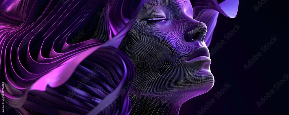 Artificial intelligence in humanoid head with neural network thinks. AI with Digital Brain is learning processing big data, analysis information. Face of cyber mind. Technology background concept Artificial intelligence in humanoid head with neural network thinks. AI with Digital Brain is learning processing big data, analysis information. Face of cyber mind. Technology background concept