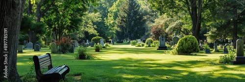 Graveyard cemetery seasonal green summer landscape