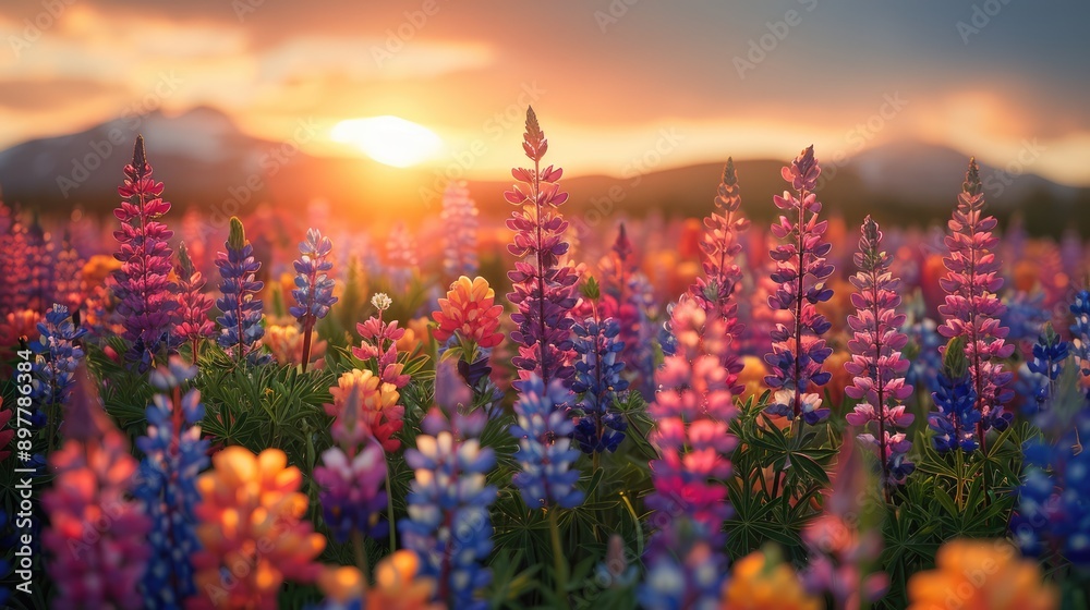 Field of wildflowers in full bloom