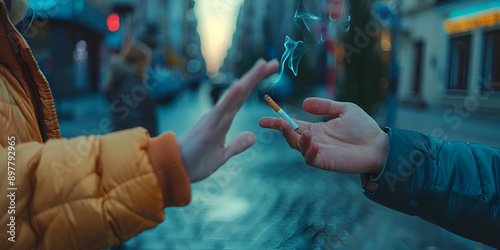 Rejecting Risky Request Reasonably, Say No to smoking tobacco avoid  risk for cancer, stroke, heart attack, lung disease and other health issues.