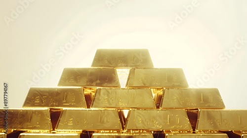 Gold bullion, illustration isolated on white