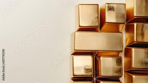 Gold bullion, illustration isolated on white